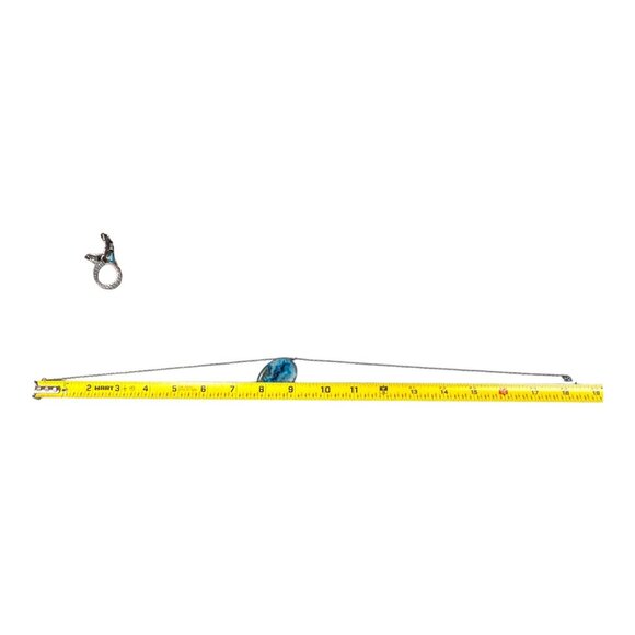 Sterling Silver Chain Oval Apatite Blue & Green Gemstone Pendant Necklace 18" - Picture 7 of 9